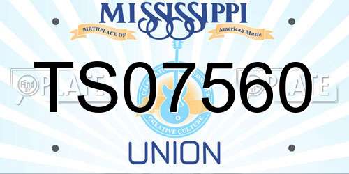 TS07560 Mississippi License Plate