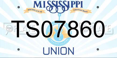 TS07860 Mississippi License Plate