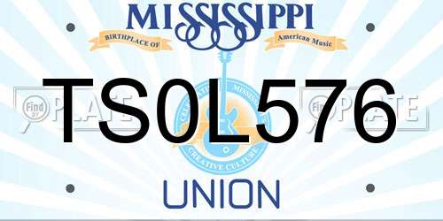 TS0L576 Mississippi License Plate