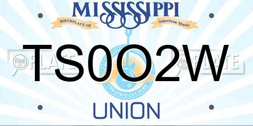 TS0O2W Mississippi License Plate