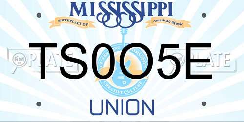 TS0O5E Mississippi License Plate