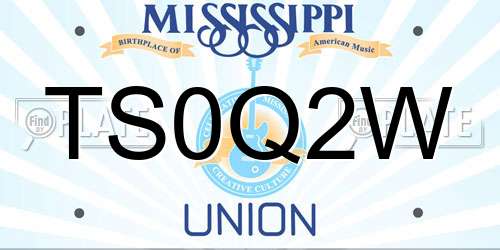 TS0Q2W Mississippi License Plate
