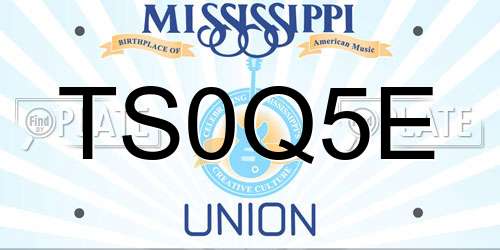 TS0Q5E Mississippi License Plate