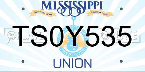 TS0Y535 Mississippi License Plate
