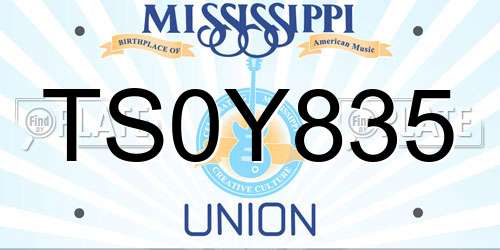 TS0Y835 Mississippi License Plate