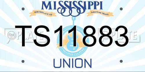 TS11883 Mississippi License Plate