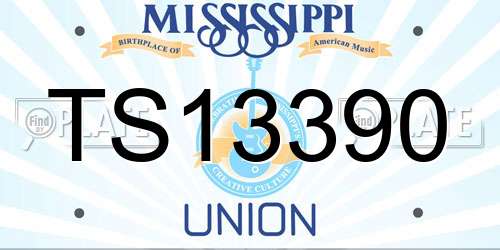 TS13390 Mississippi License Plate