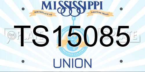 TS15085 Mississippi License Plate