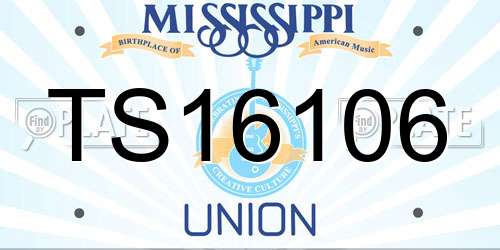 TS16106 Mississippi License Plate