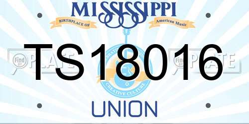 TS18016 Mississippi License Plate