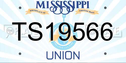 TS19566 Mississippi License Plate