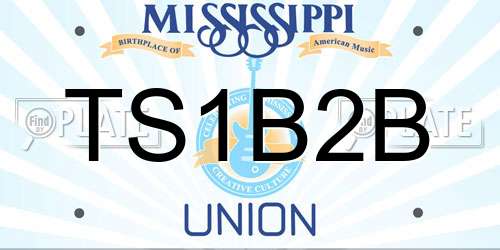 TS1B2B Mississippi License Plate