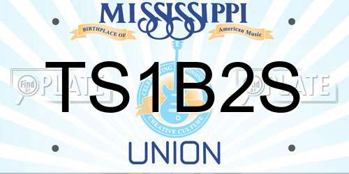 TS1B2S Mississippi License Plate