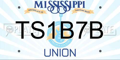 TS1B7B Mississippi License Plate