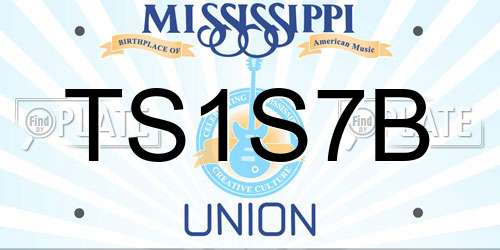 TS1S7B Mississippi License Plate