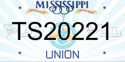 TS20221 Mississippi License Plate