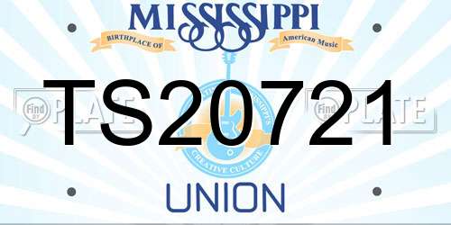 TS20721 Mississippi License Plate