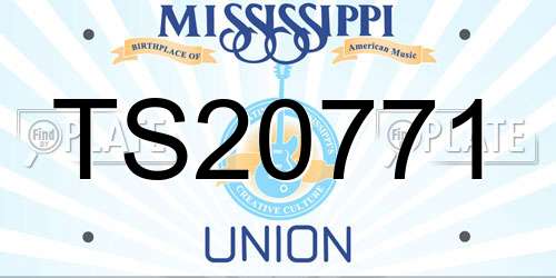 TS20771 Mississippi License Plate