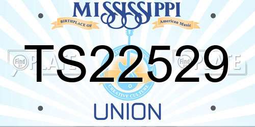 TS22529 Mississippi License Plate