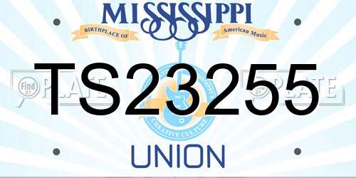 TS23255 Mississippi License Plate