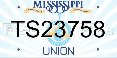 TS23758 Mississippi License Plate