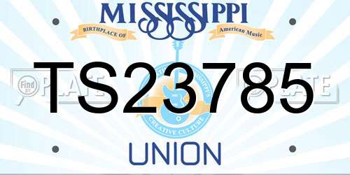 TS23785 Mississippi License Plate