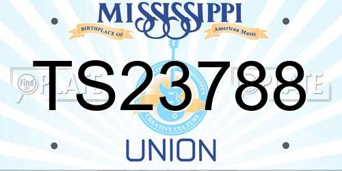 TS23788 Mississippi License Plate