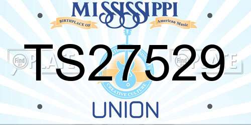 TS27529 Mississippi License Plate