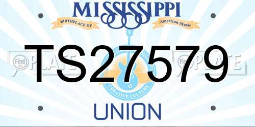 TS27579 Mississippi License Plate