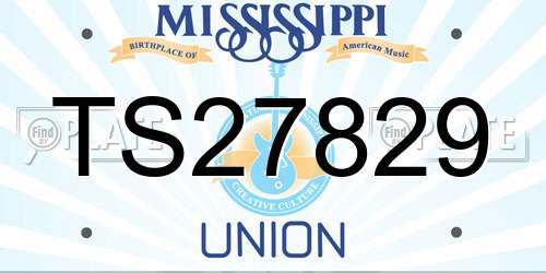 TS27829 Mississippi License Plate