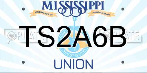 TS2A6B Mississippi License Plate