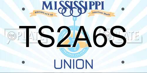 TS2A6S Mississippi License Plate