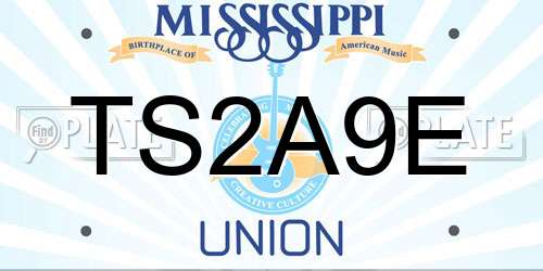 TS2A9E Mississippi License Plate