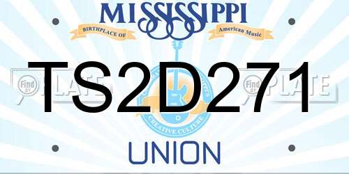TS2D271 Mississippi License Plate