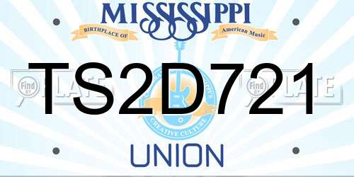 TS2D721 Mississippi License Plate