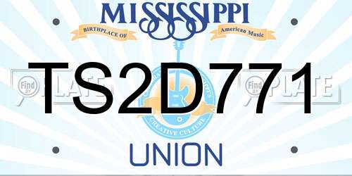 TS2D771 Mississippi License Plate