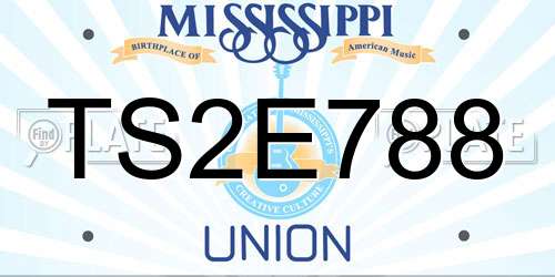 TS2E788 Mississippi License Plate