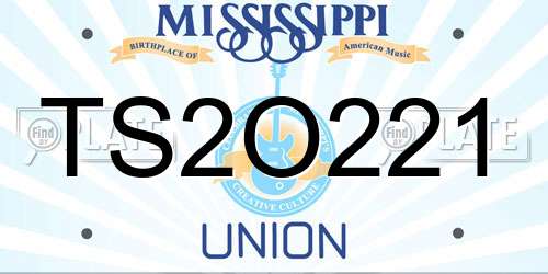 TS2O221 Mississippi License Plate