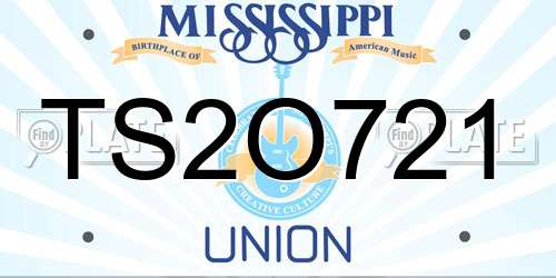 TS2O721 Mississippi License Plate