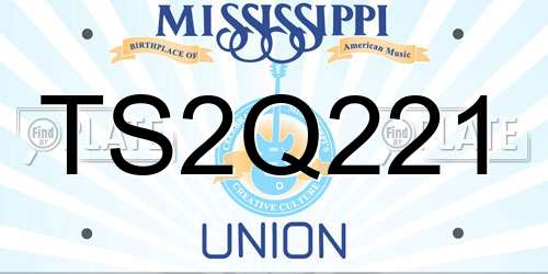 TS2Q221 Mississippi License Plate