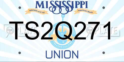 TS2Q271 Mississippi License Plate