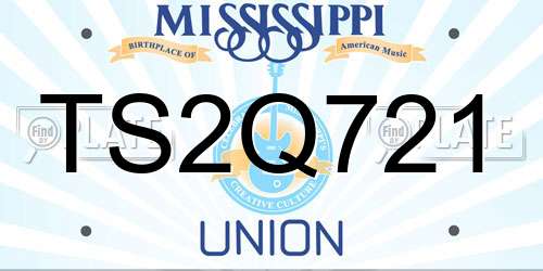TS2Q721 Mississippi License Plate