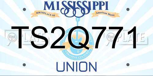 TS2Q771 Mississippi License Plate