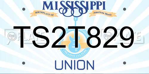 TS2T829 Mississippi License Plate