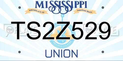 TS2Z529 Mississippi License Plate