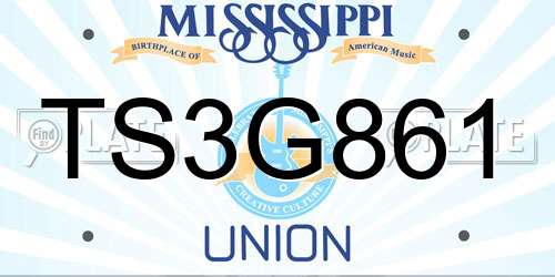 TS3G861 Mississippi License Plate