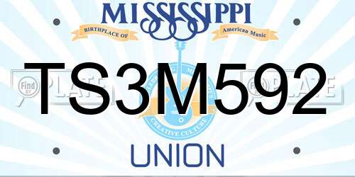 TS3M592 Mississippi License Plate