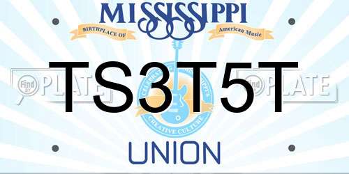 TS3T5T Mississippi License Plate