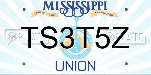 TS3T5Z Mississippi License Plate