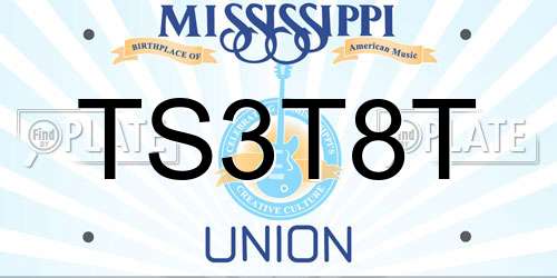 TS3T8T Mississippi License Plate